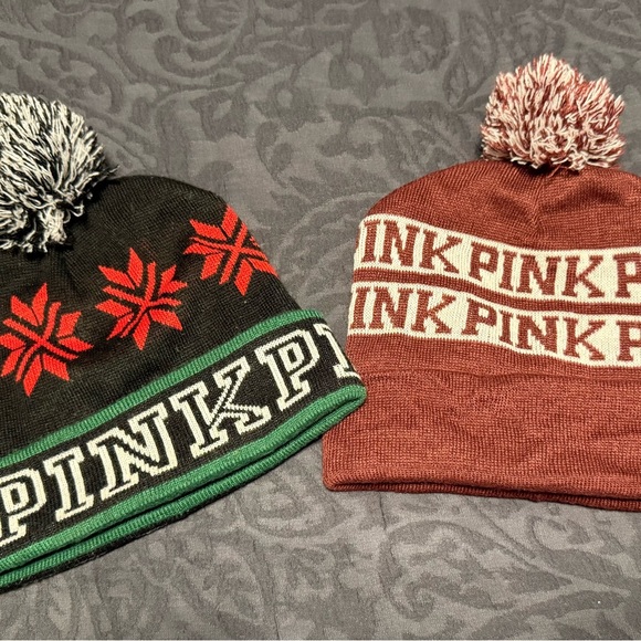 PINK Winter Beanies - Black and Red - Picture 1 of 2